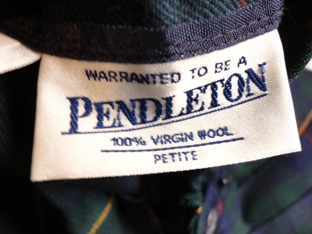 Pendleton Skirt Womens 10 Petite Green Tartan Plaid Wool Twill Pleated Midi USA - Picture 3 of 9